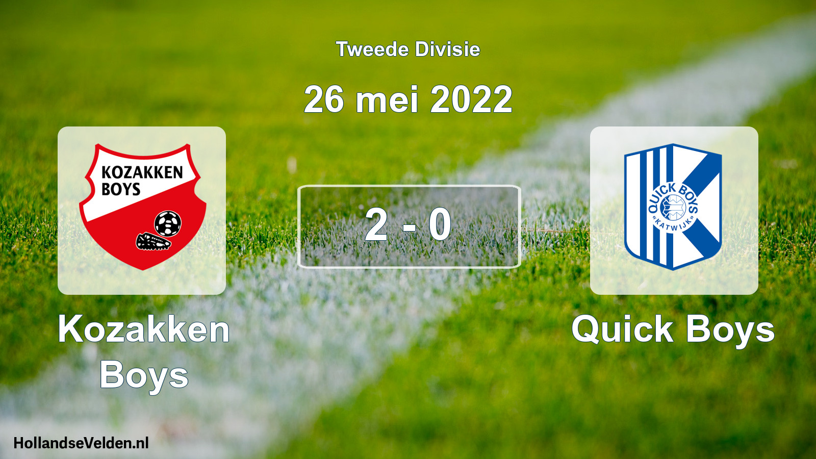 Gespeelde wedstrijd: Kozakken Boys - Quick Boys 2 - 0 (26 mei 2022)