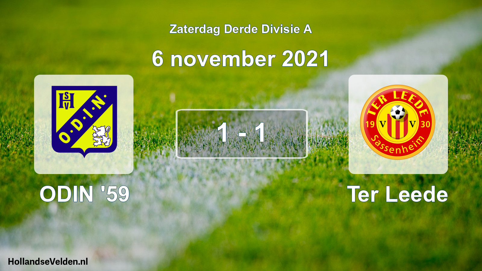 Gespeelde wedstrijd: ODIN '59 - Ter Leede 1 - 1 (6 november 2021)