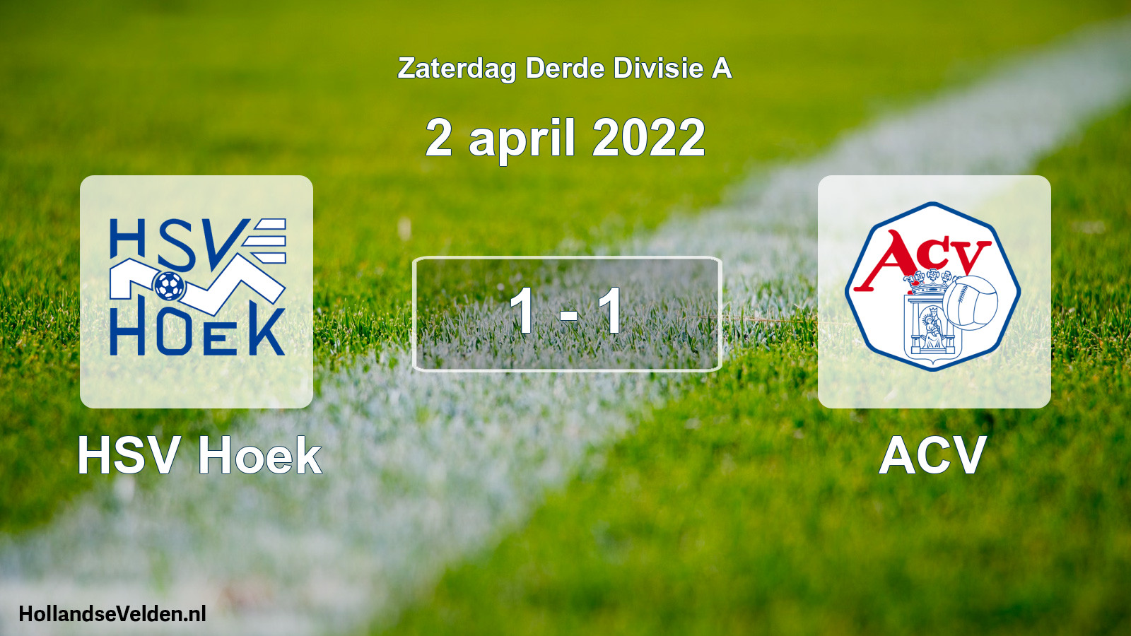 Gespeelde wedstrijd: HSV Hoek - ACV 1 - 1 (2 april 2022)