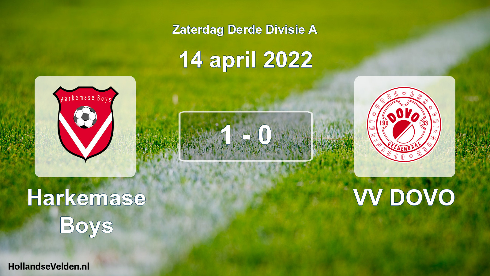 Gespeelde wedstrijd: Harkemase Boys - VV DOVO 1 - 0 (14 april 2022)