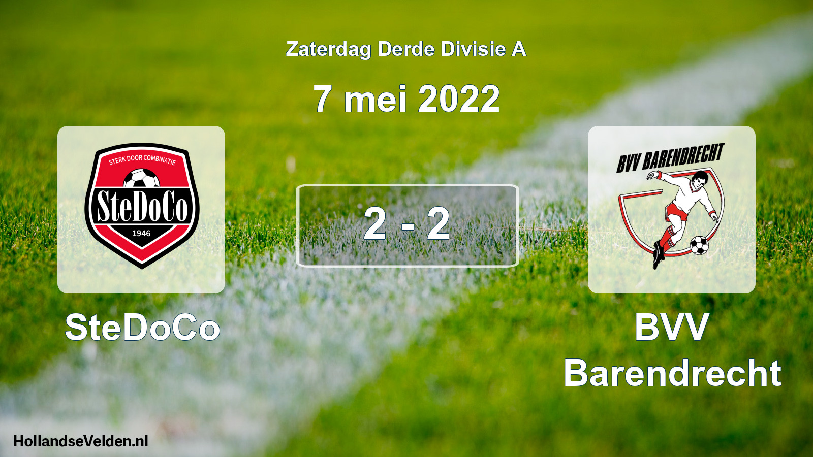Gespeelde wedstrijd: SteDoCo - BVV Barendrecht 2 - 2 (7 mei 2022)