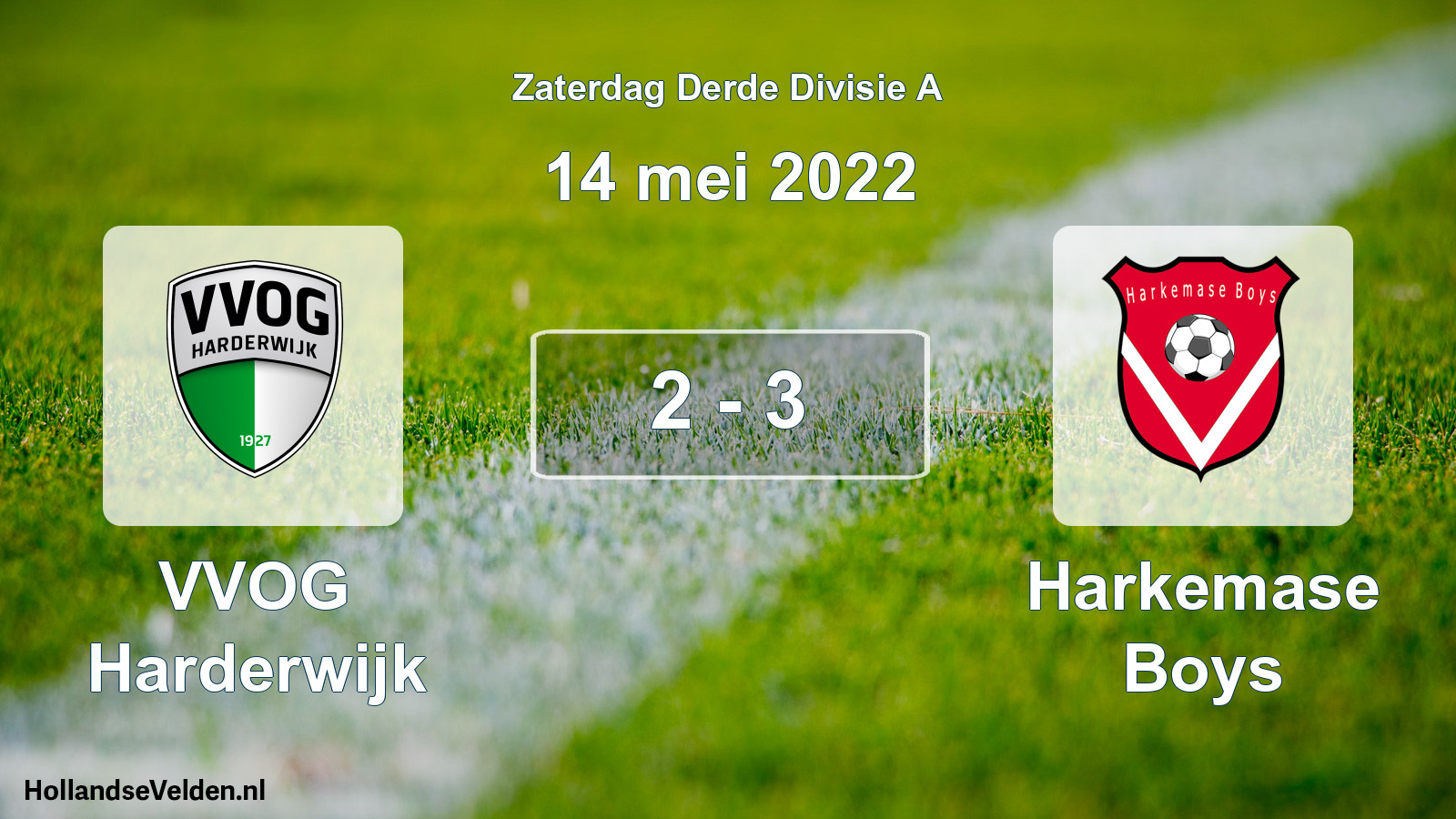 Gespeelde wedstrijd: VVOG Harderwijk - Harkemase Boys 2 - 3 (14 mei 2022)
