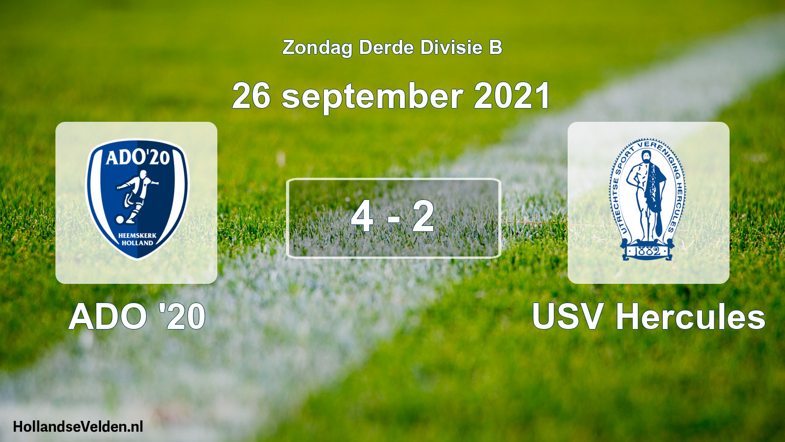Gespeelde wedstrijd: ADO '20 - USV Hercules 4 - 2 (26 september 2021)