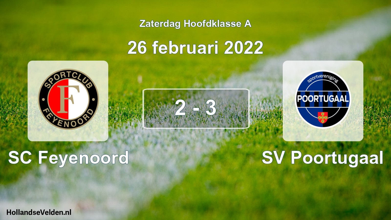 Gespeelde wedstrijd: SC Feyenoord - SV Poortugaal 2 - 3 (26 februari 2022)