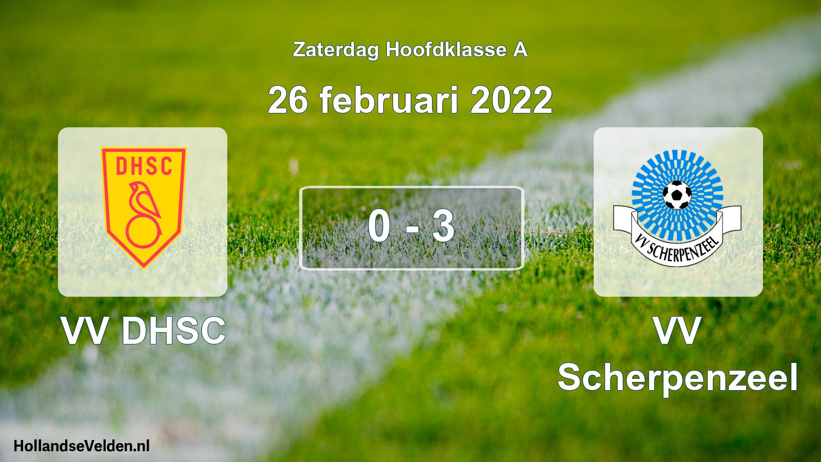 Gespeelde wedstrijd: VV DHSC - VV Scherpenzeel 0 - 3 (26 februari 2022)