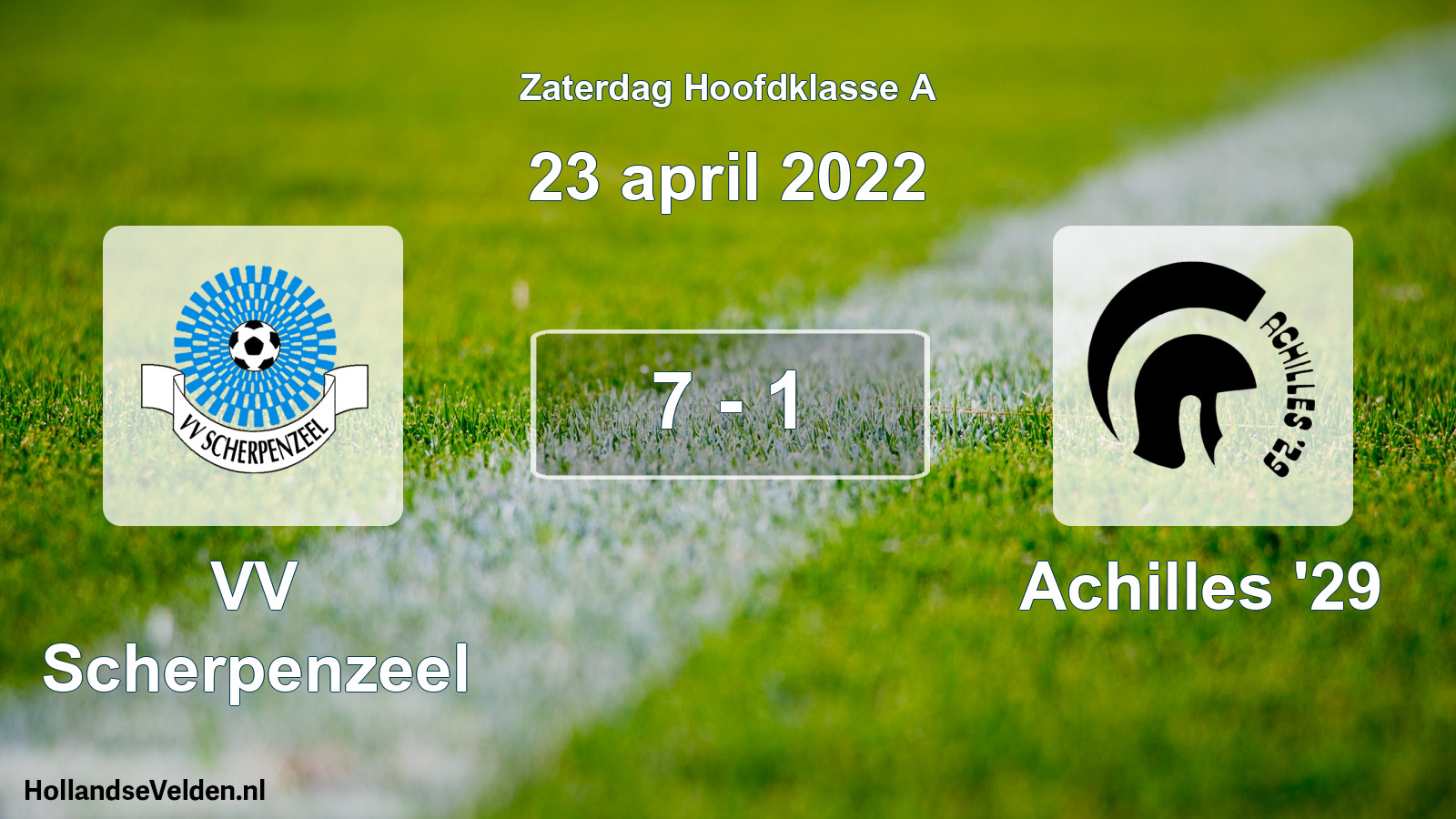 Gespeelde wedstrijd: VV Scherpenzeel - Achilles '29 7 - 1 (23 april 2022)