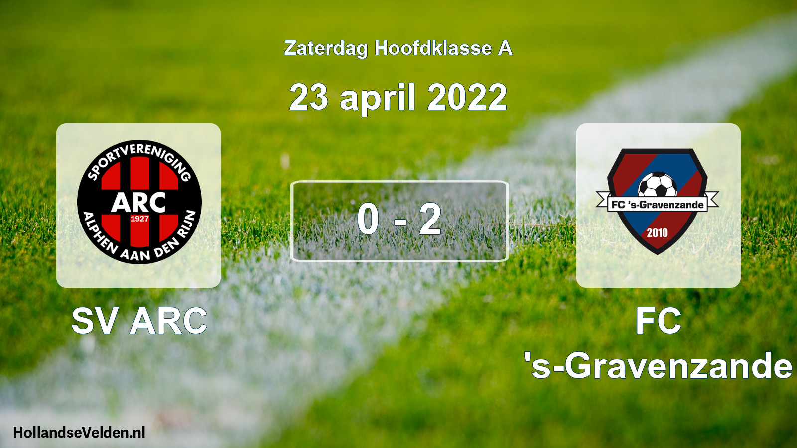 Gespeelde wedstrijd: SV ARC - FC 's-Gravenzande 0 - 2 (23 april 2022)