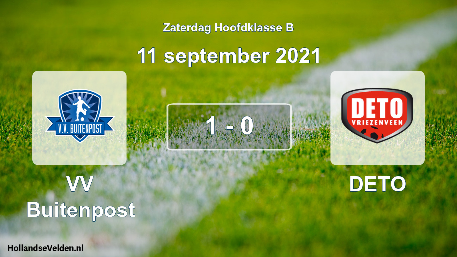Gespeelde wedstrijd: VV Buitenpost - DETO 1 - 0 (11 september 2021)