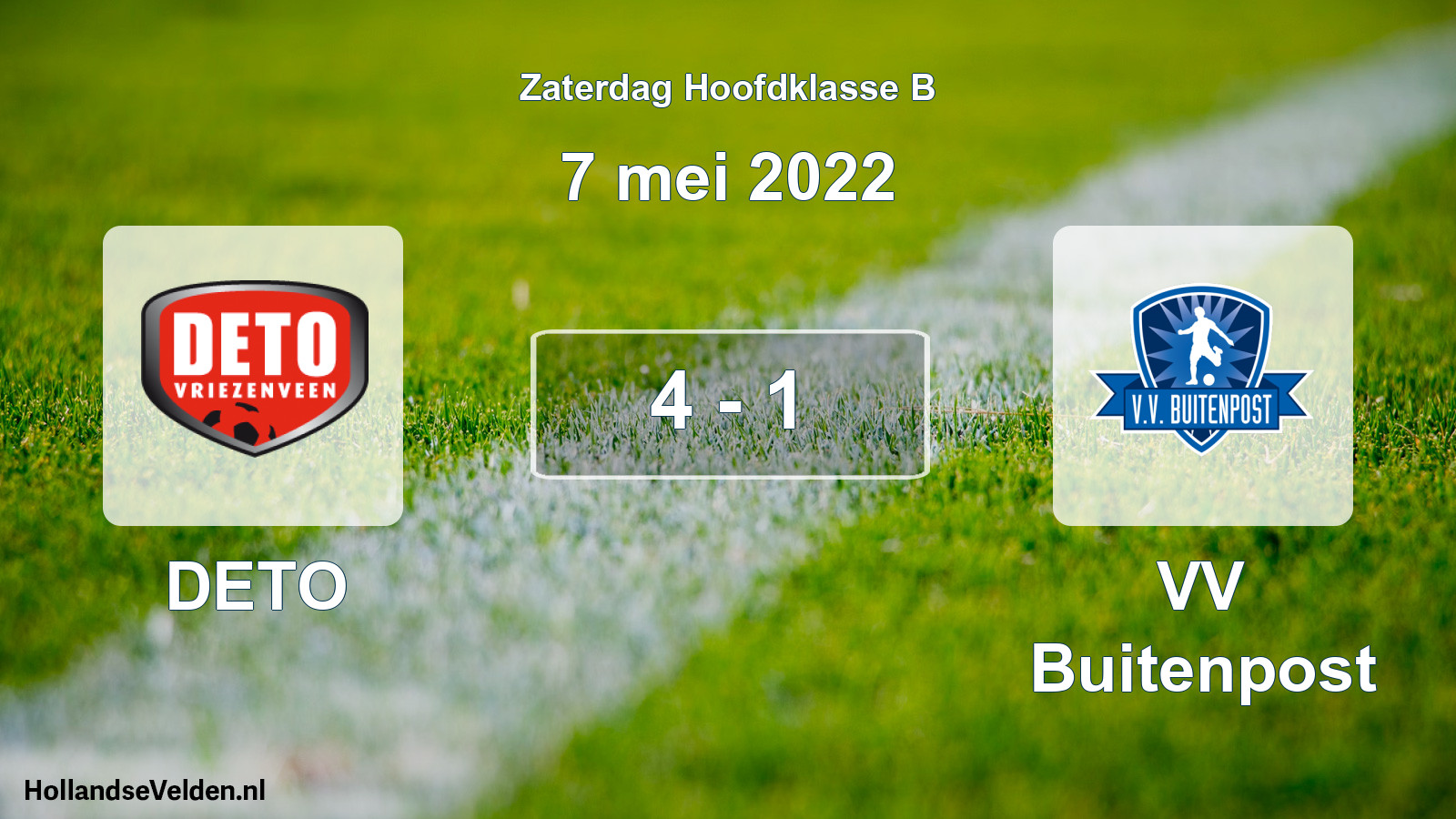 Gespeelde wedstrijd: DETO - VV Buitenpost 4 - 1 (7 mei 2022)