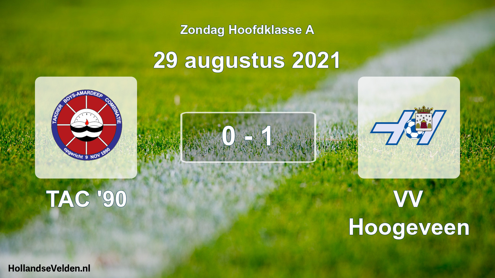 Gespeelde wedstrijd: TAC '90 - VV Hoogeveen 0 - 1 (29 augustus 2021)