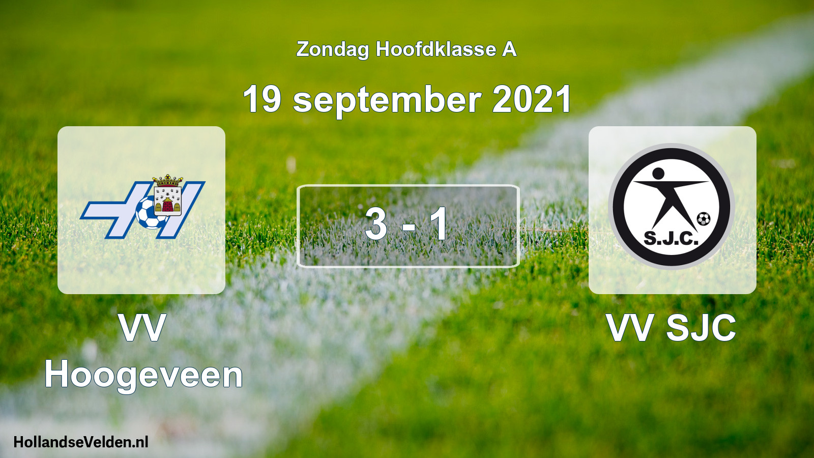 Gespeelde wedstrijd: VV Hoogeveen - VV SJC 3 - 1 (19 september 2021)