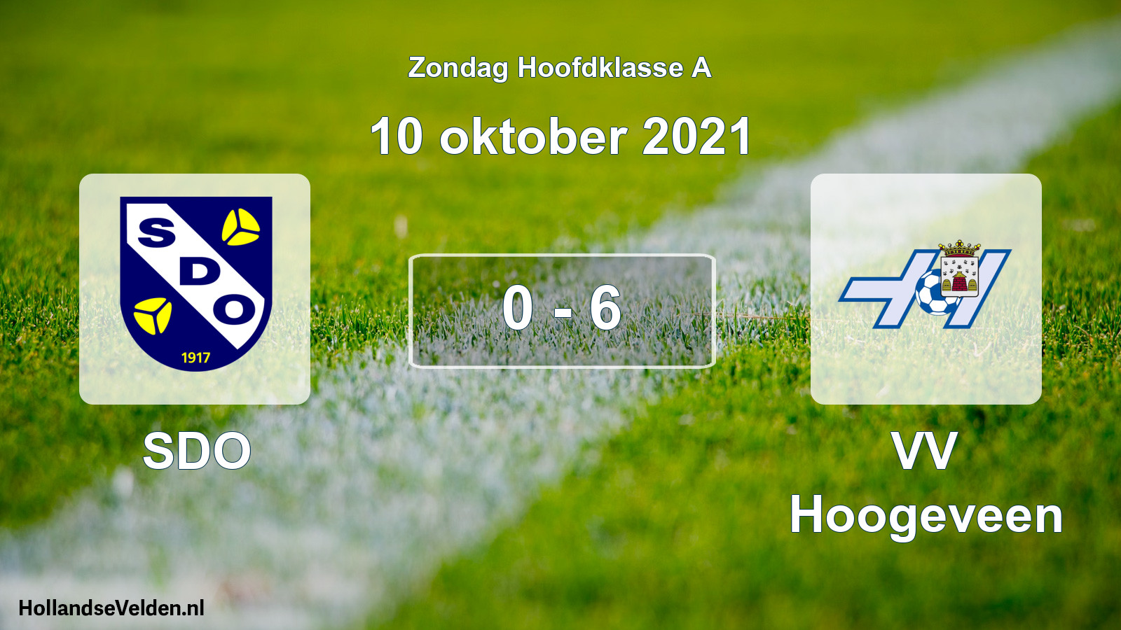 Gespeelde wedstrijd: SDO - VV Hoogeveen 0 - 6 (10 oktober 2021)