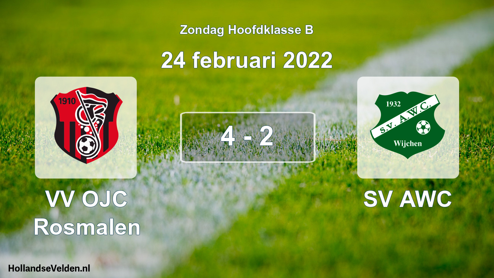 Gespeelde wedstrijd: VV OJC Rosmalen - SV AWC 4 - 2 (24 februari 2022)