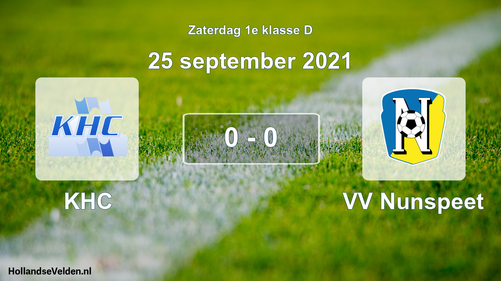 Gespeelde wedstrijd: KHC - VV Nunspeet 0 - 0 (25 september 2021)
