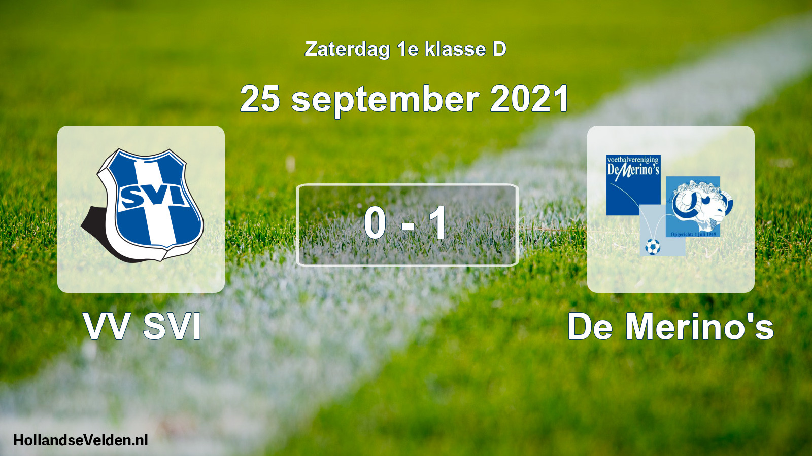 Gespeelde wedstrijd: VV SVI - De Merino's 0 - 1 (25 september 2021)