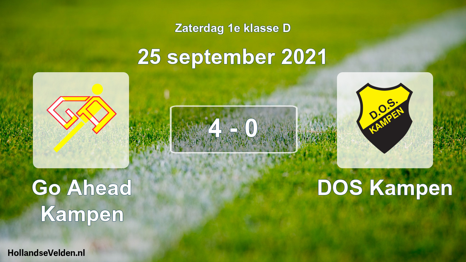 Gespeelde wedstrijd: Go Ahead Kampen - DOS Kampen 4 - 0 (25 september 2021)