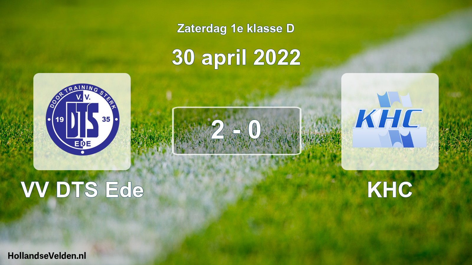 Gespeelde wedstrijd: VV DTS Ede - KHC 2 - 0 (30 april 2022)