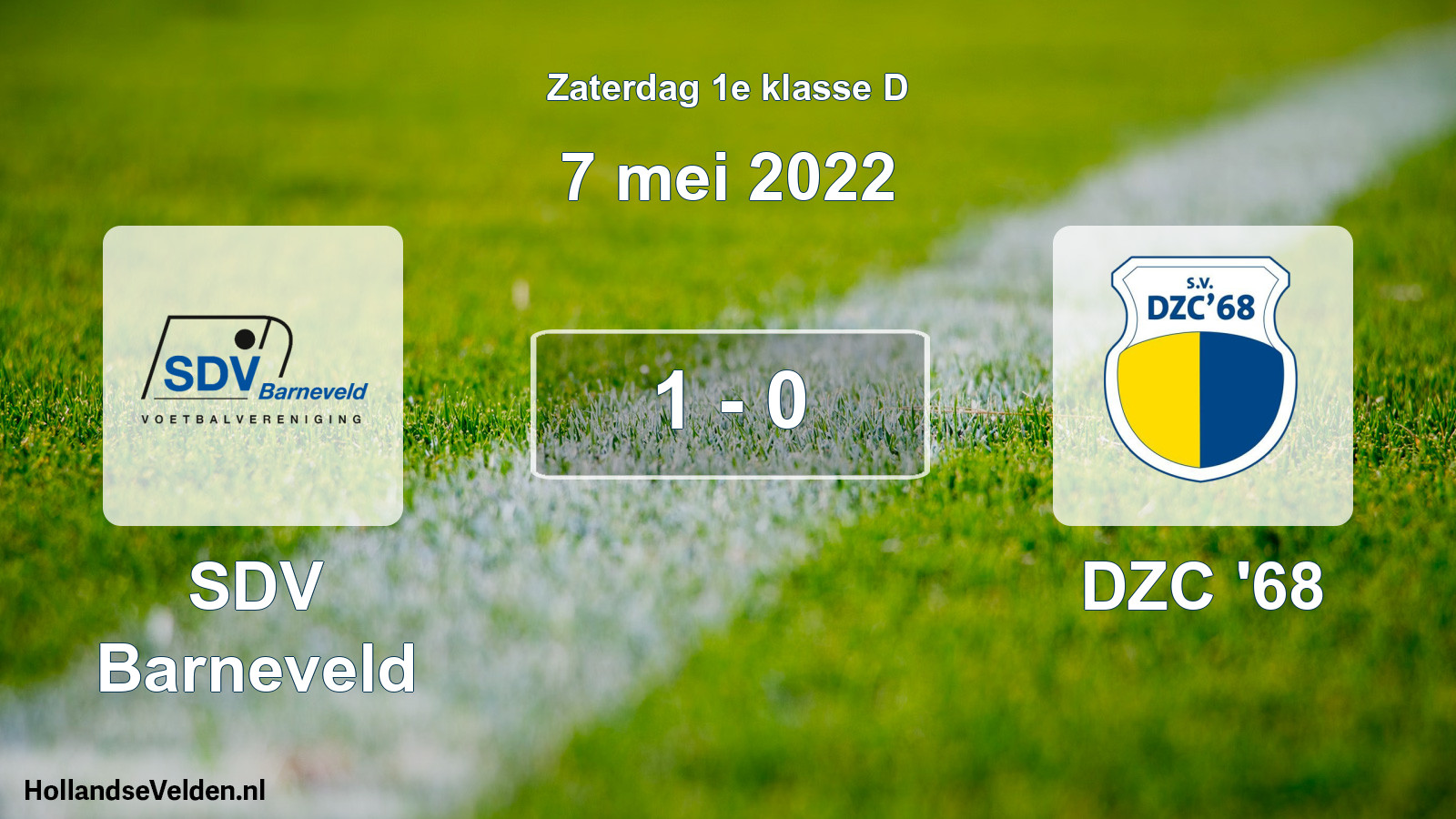 Gespeelde wedstrijd: SDV Barneveld - DZC '68 1 - 0 (7 mei 2022)