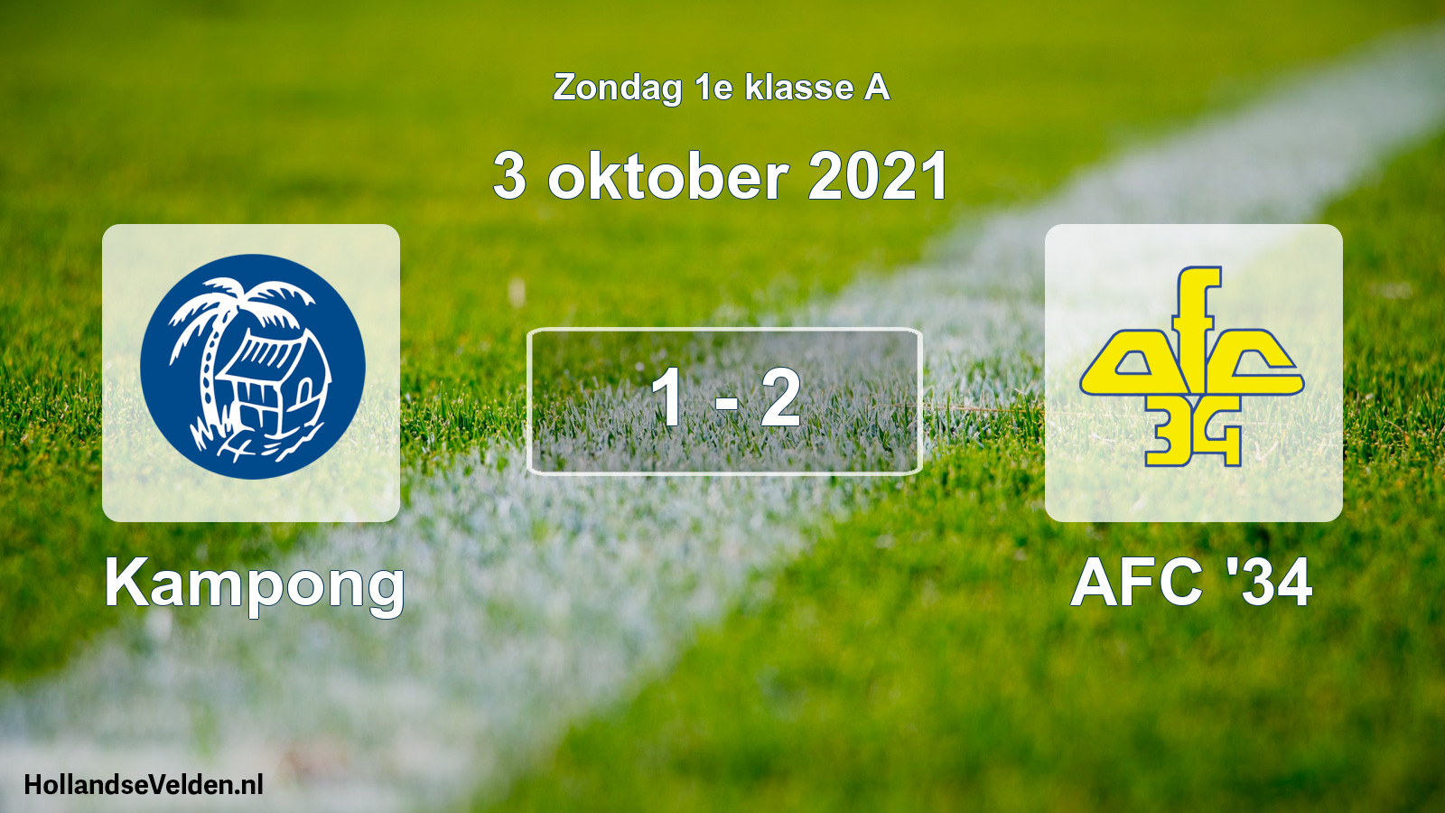 Gespeelde wedstrijd: Kampong - AFC '34 1 - 2 (3 oktober 2021)