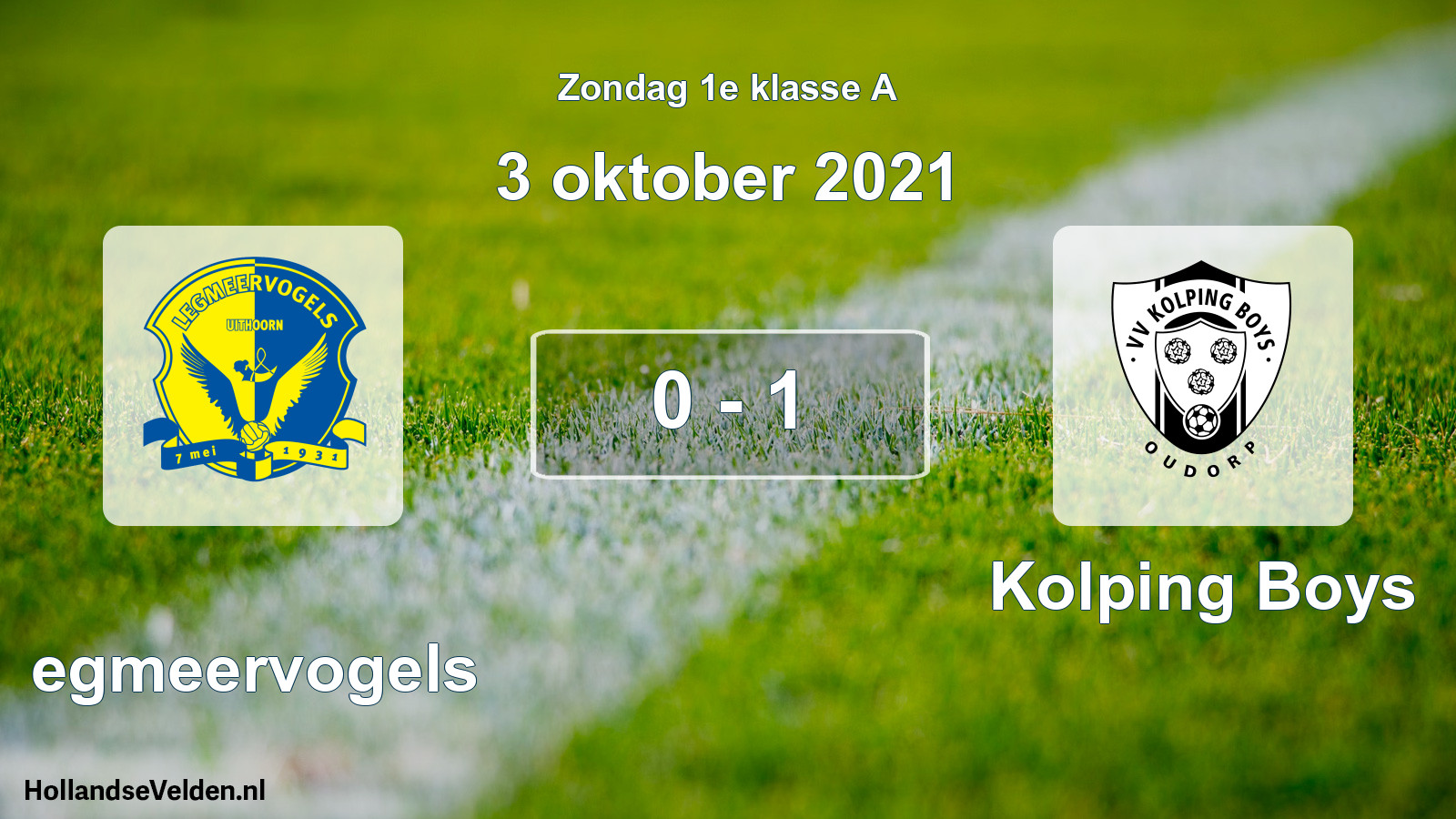 Gespeelde wedstrijd: Legmeervogels - Kolping Boys 0 - 1 (3 oktober 2021)