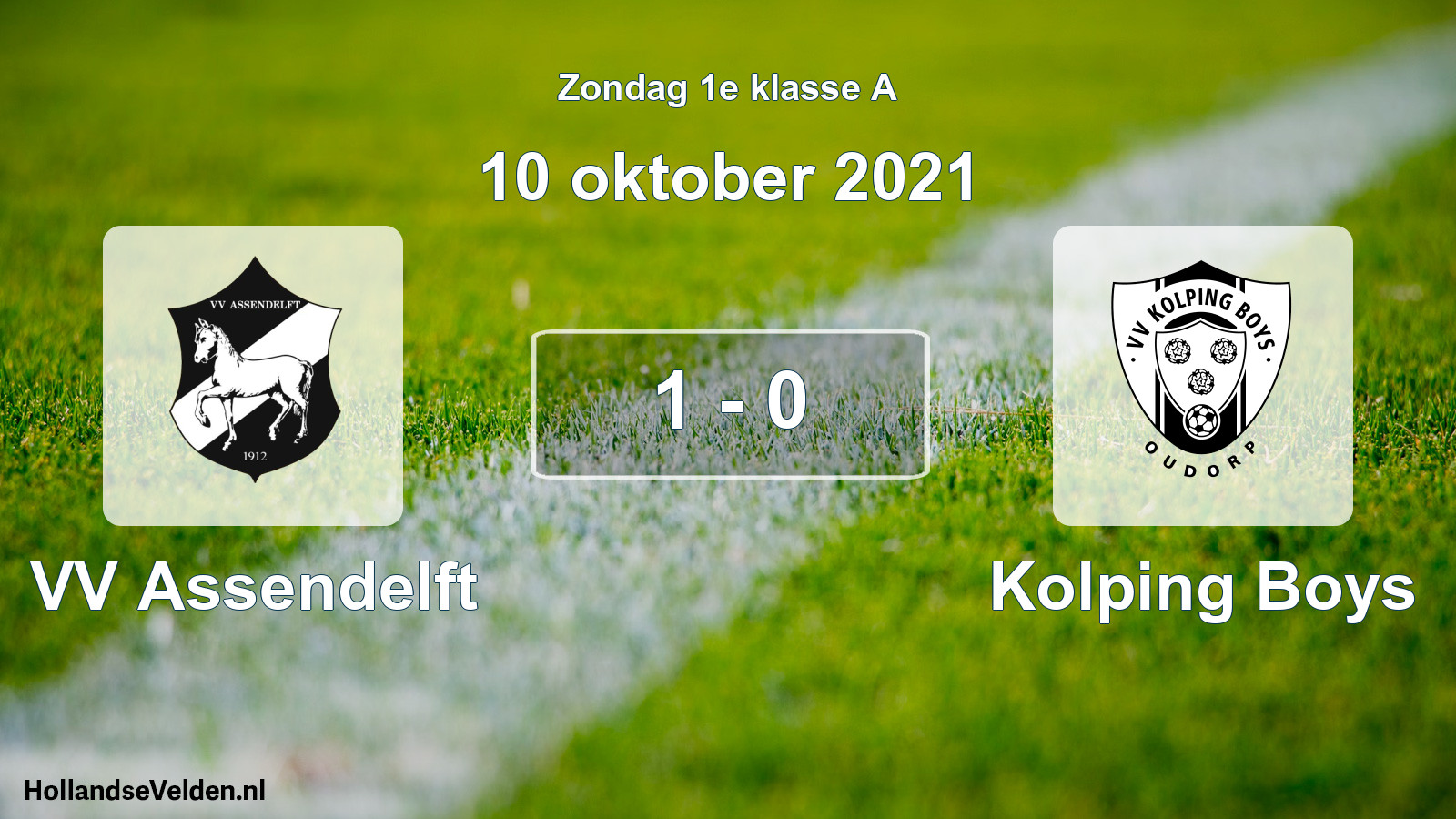 Gespeelde wedstrijd: VV Assendelft - Kolping Boys 1 - 0 (10 oktober 2021)
