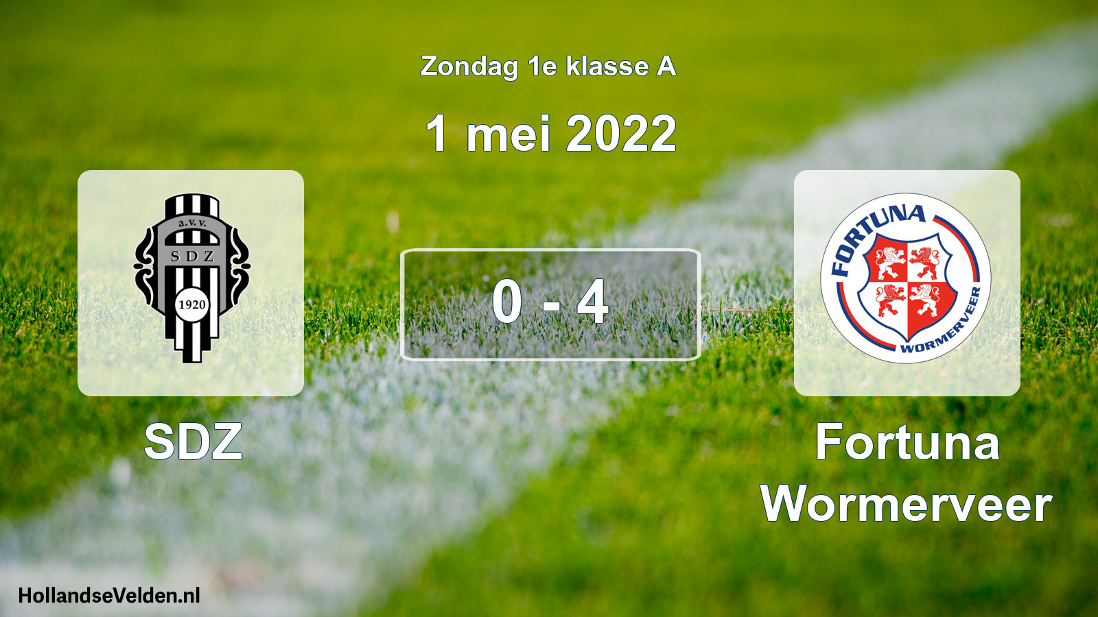 Gespeelde wedstrijd: SDZ - Fortuna Wormerveer 0 - 4 (1 mei 2022)