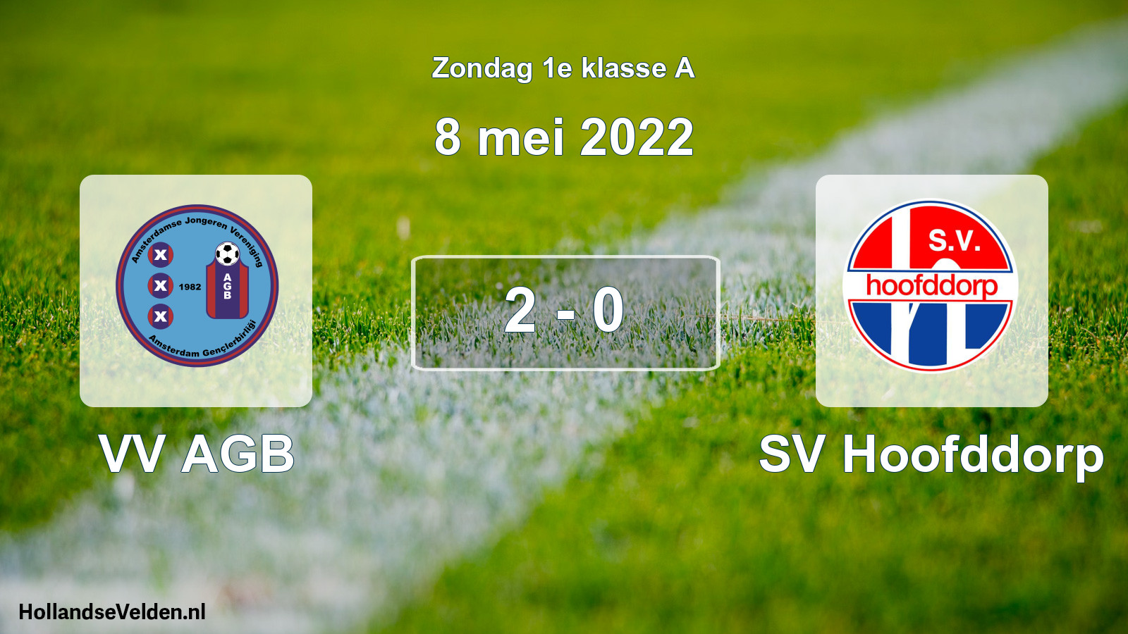 Gespeelde wedstrijd: VV AGB - SV Hoofddorp 2 - 0 (8 mei 2022)