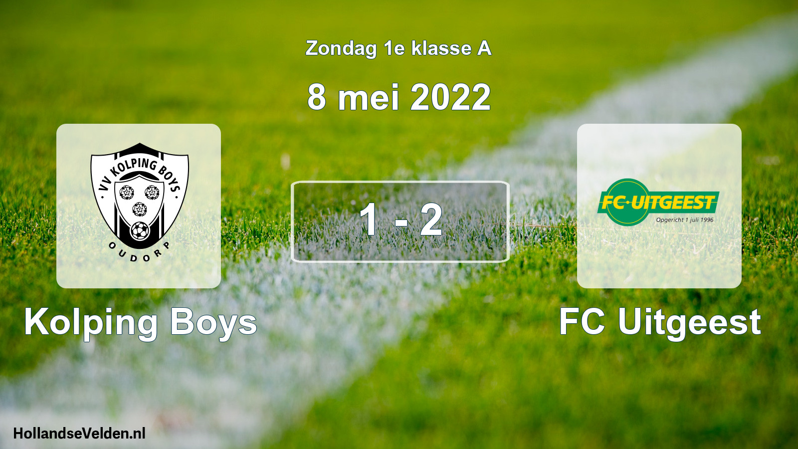 Gespeelde wedstrijd: Kolping Boys - FC Uitgeest 1 - 2 (8 mei 2022)