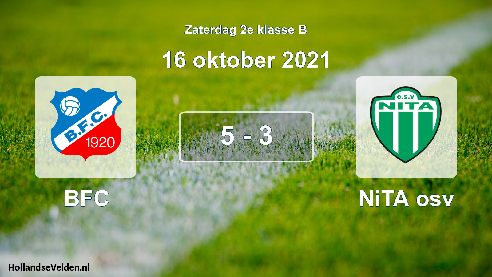 Gespeelde wedstrijd: BFC - NiTA osv 5 - 3 (16 oktober 2021)