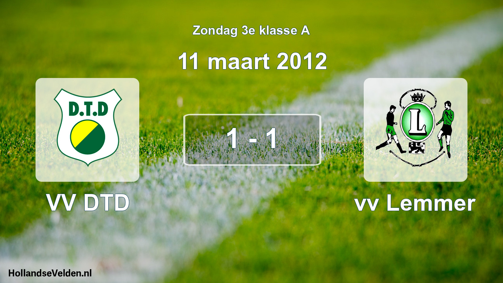 Gespeelde wedstrijd: VV DTD - vv Lemmer 1 - 1 (11 maart 2012)