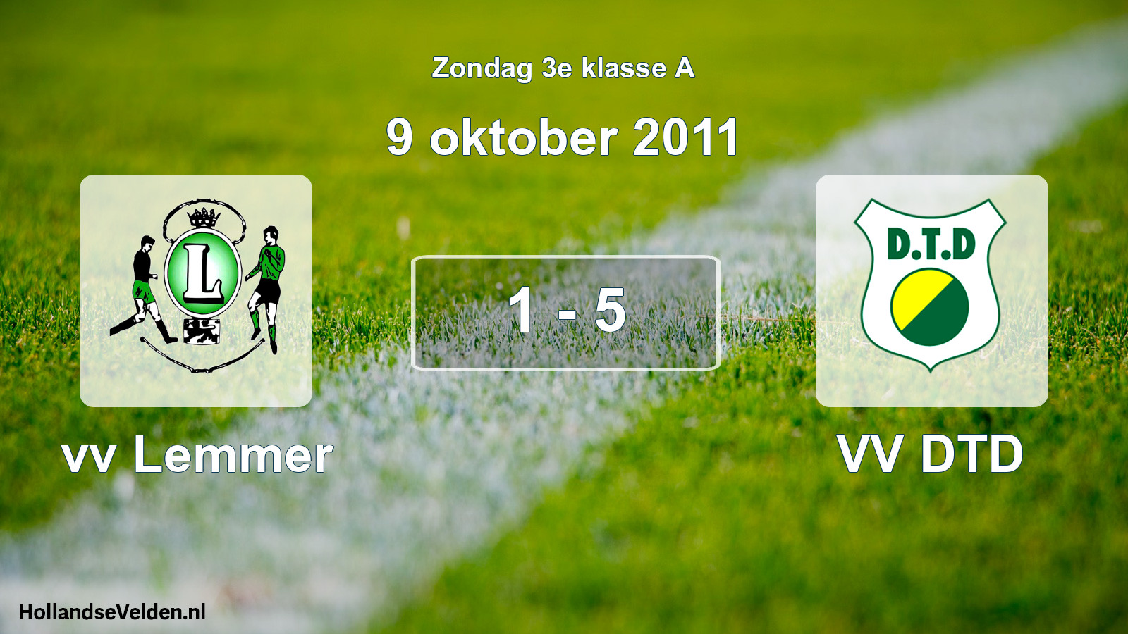 Gespeelde wedstrijd: vv Lemmer - VV DTD 1 - 5 (9 oktober 2011)