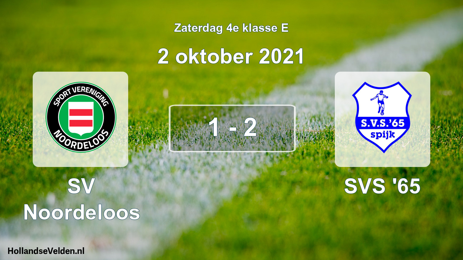 Gespeelde wedstrijd: SV Noordeloos - SVS '65 1 - 2 (2 oktober 2021)