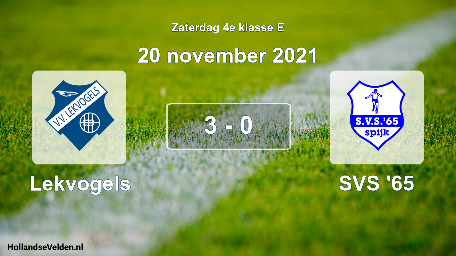 Gespeelde wedstrijd: Lekvogels - SVS '65 3 - 0 (20 november 2021)