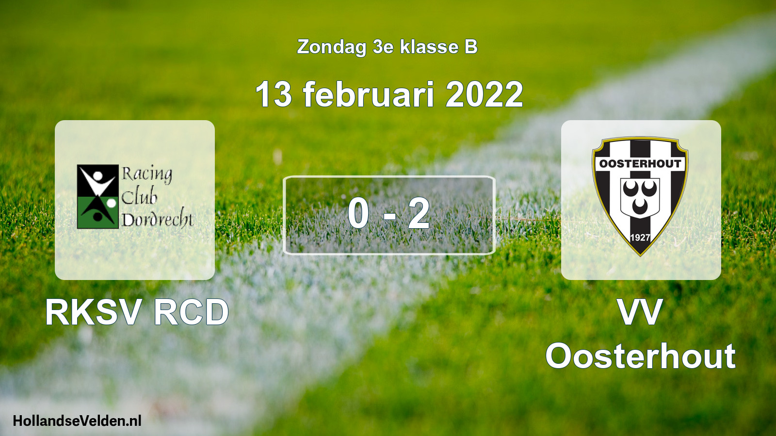 Gespeelde wedstrijd: RKSV RCD - VV Oosterhout 0 - 2 (13 februari 2022)