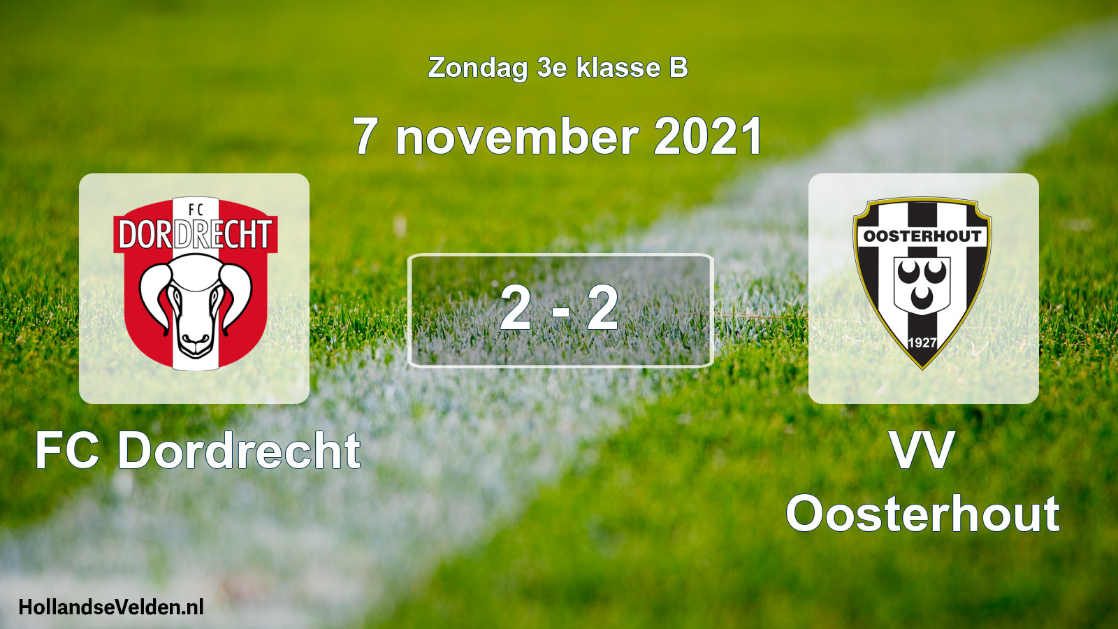 Gespeelde wedstrijd: FC Dordrecht - VV Oosterhout 2 - 2 (7 november 2021)