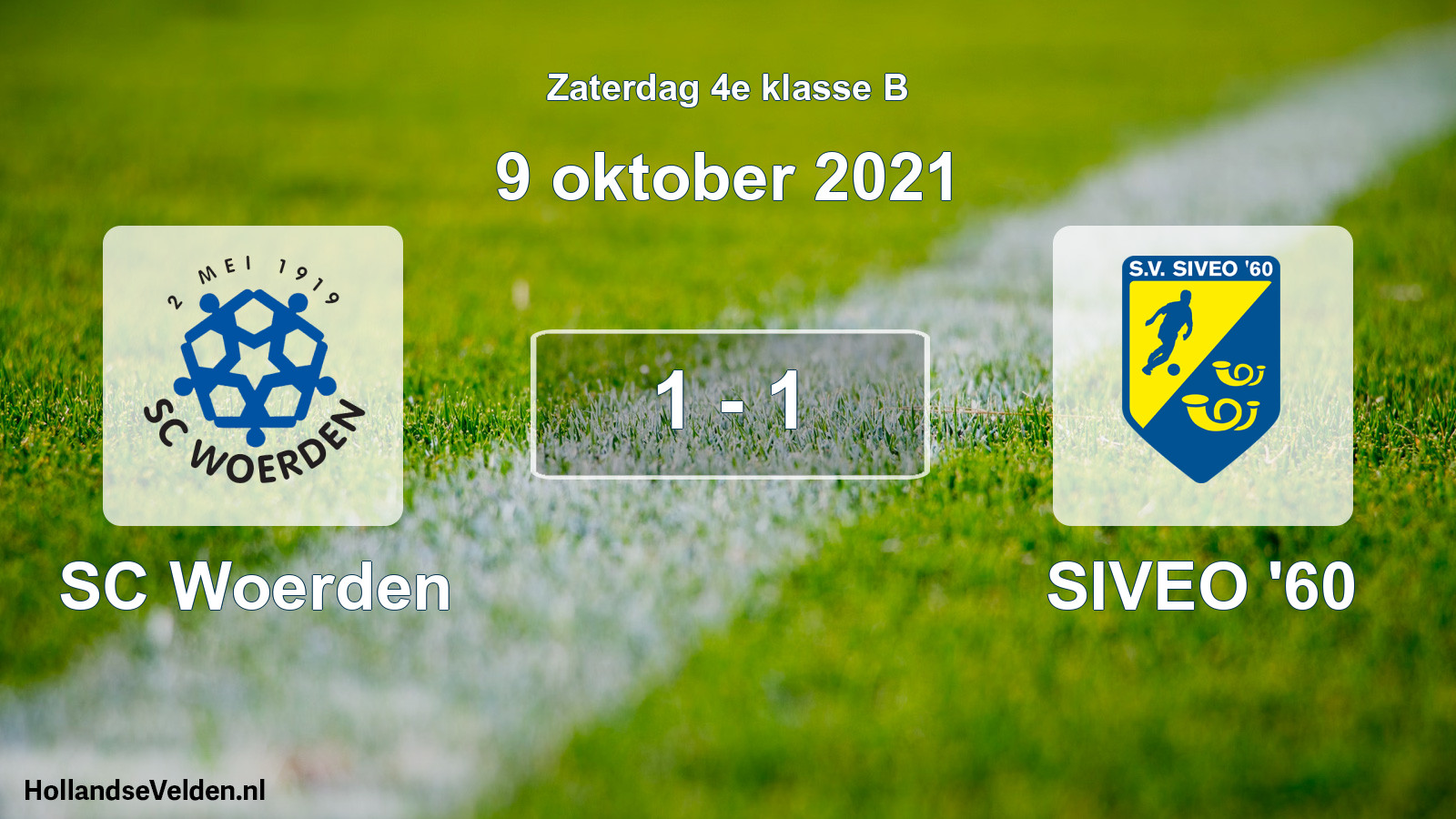 Gespeelde wedstrijd: SC Woerden - SIVEO '60 1 - 1 (9 oktober 2021)