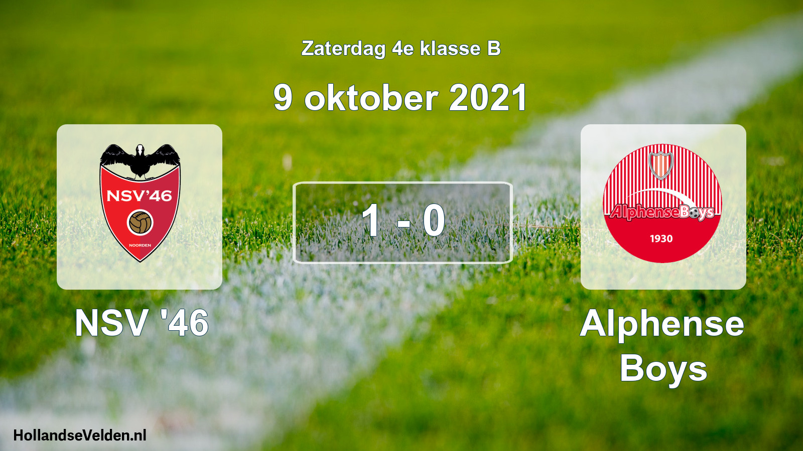 Gespeelde wedstrijd: NSV '46 - Alphense Boys 1 - 0 (9 oktober 2021)