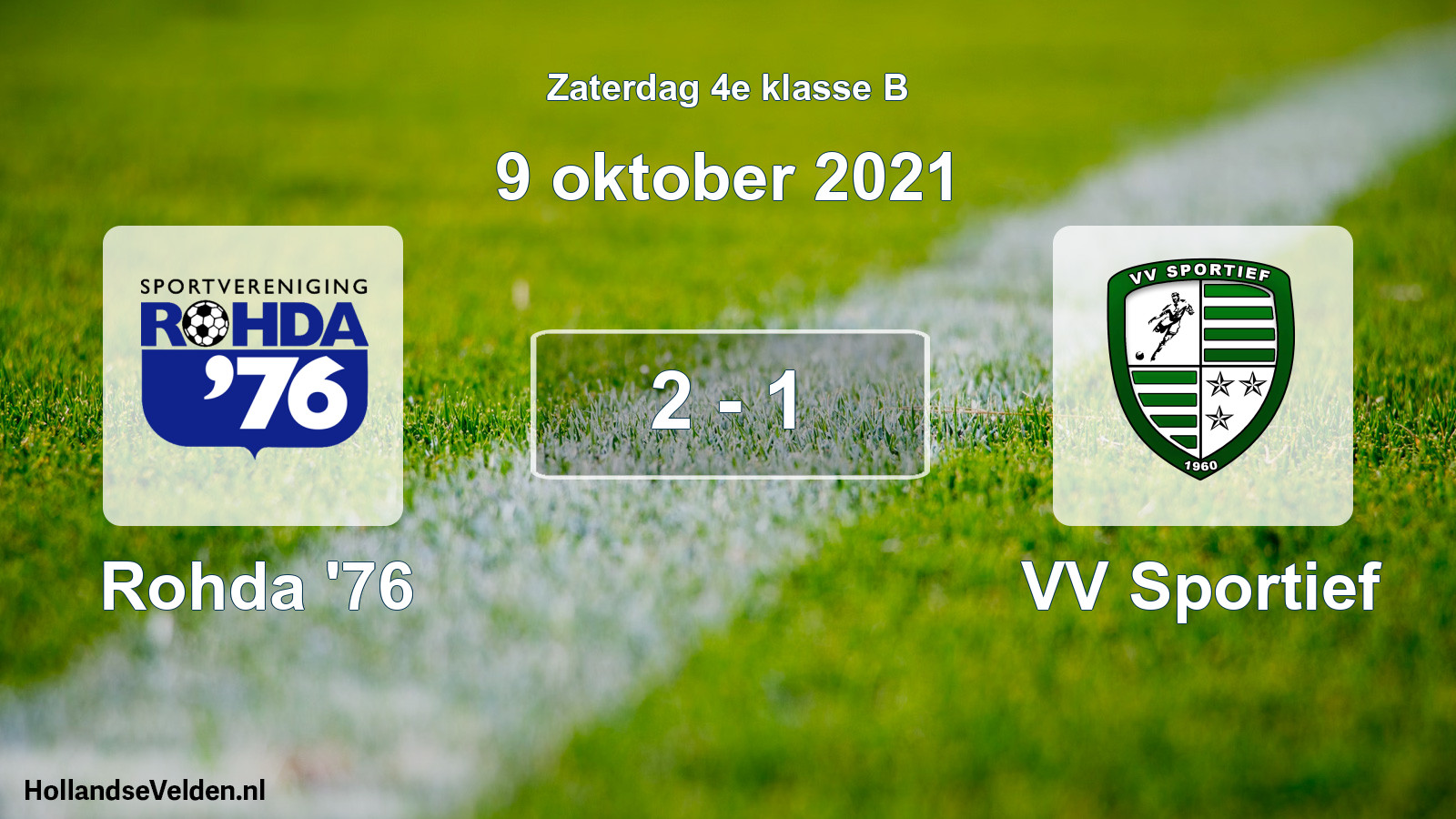 Gespeelde wedstrijd: Rohda '76 - VV Sportief 2 - 1 (9 oktober 2021)
