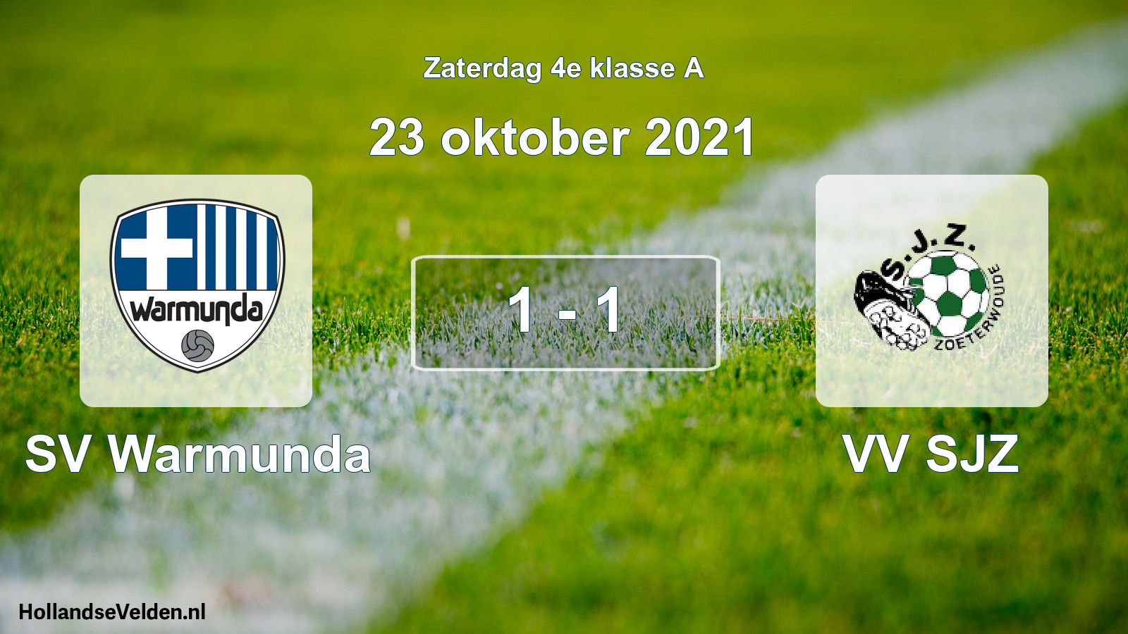 Gespeelde wedstrijd: SV Warmunda - VV SJZ 1 - 1 (23 oktober 2021)