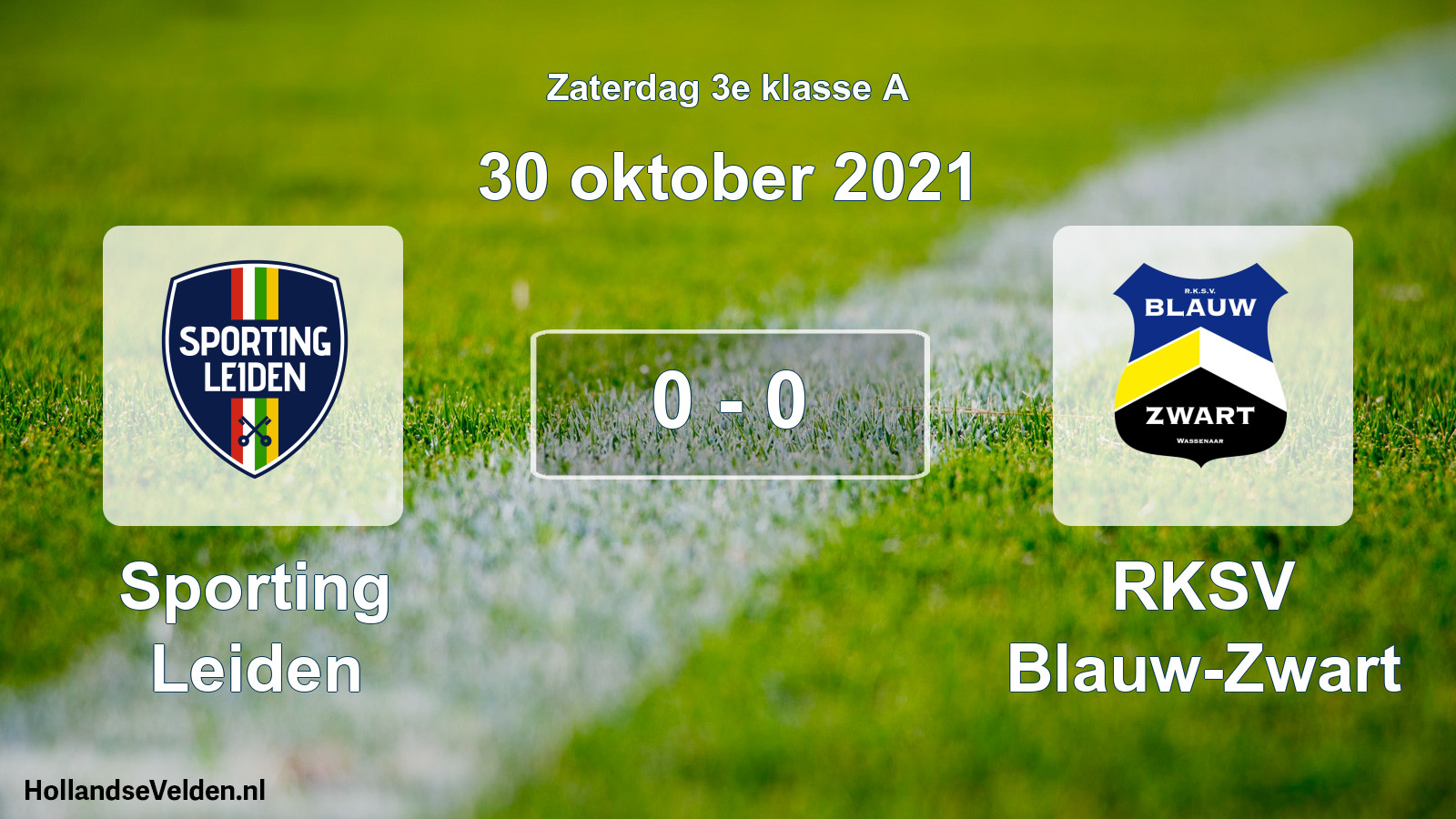 Gespeelde wedstrijd: Sporting Leiden - RKSV Blauw-Zwart 0 - 0 (30 oktober 2021)