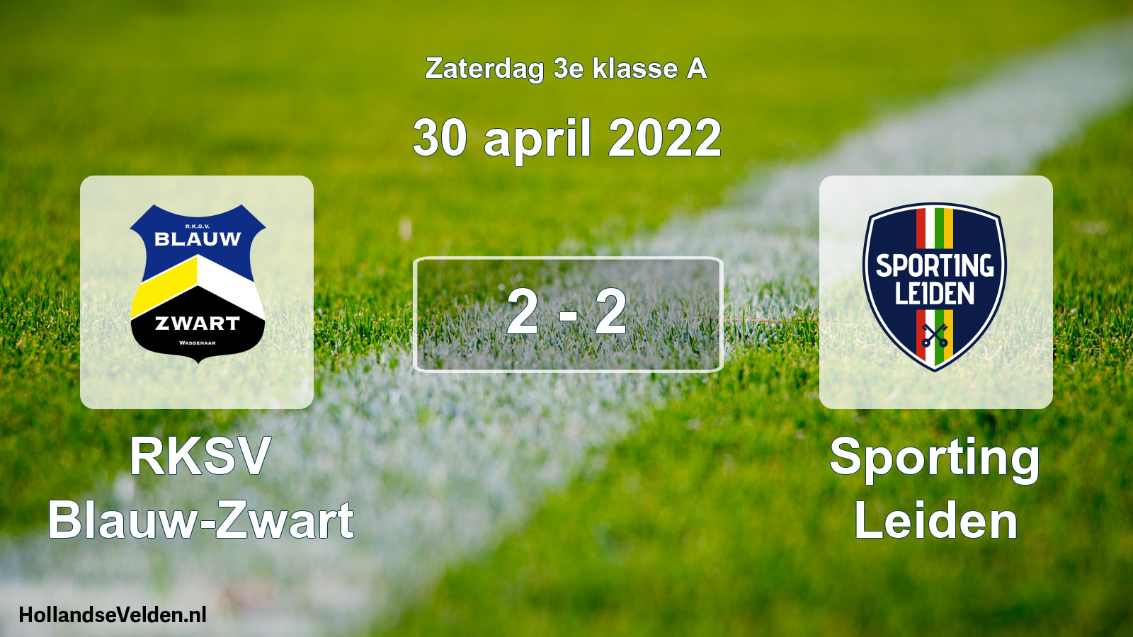 Gespeelde wedstrijd: RKSV Blauw-Zwart - Sporting Leiden 2 - 2 (30 april 2022)