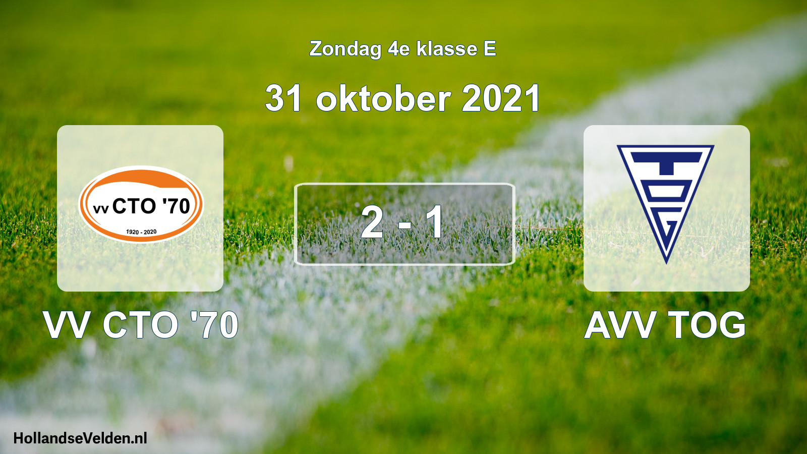 Gespeelde wedstrijd: VV CTO '70 - AVV TOG 2 - 1 (31 oktober 2021)