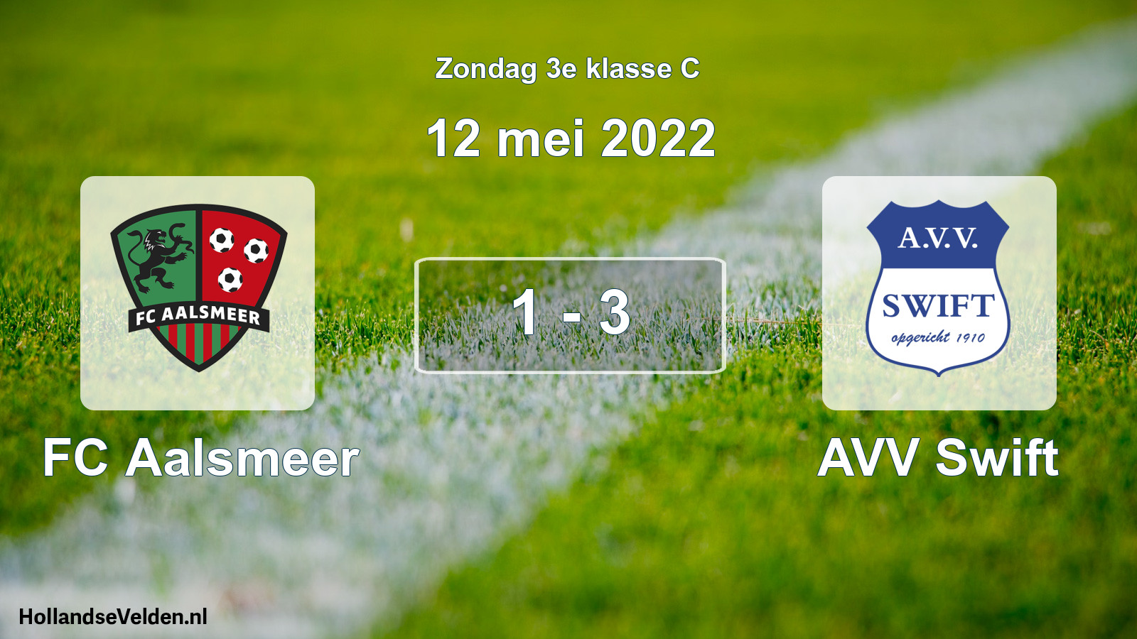 Gespeelde wedstrijd: FC Aalsmeer - AVV Swift 1 - 3 (12 mei 2022)