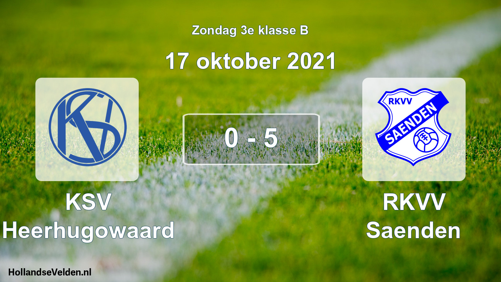 Gespeelde wedstrijd: KSV Heerhugowaard - RKVV Saenden 0 - 5 (17 oktober 2021)