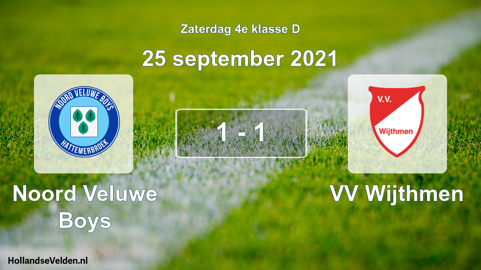 Gespeelde wedstrijd: Noord Veluwe Boys - VV Wijthmen 1 - 1 (25 september 2021)