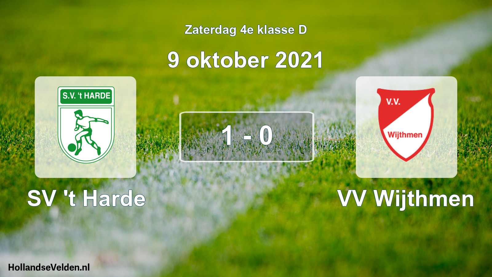 Gespeelde wedstrijd: SV 't Harde - VV Wijthmen 1 - 0 (9 oktober 2021)