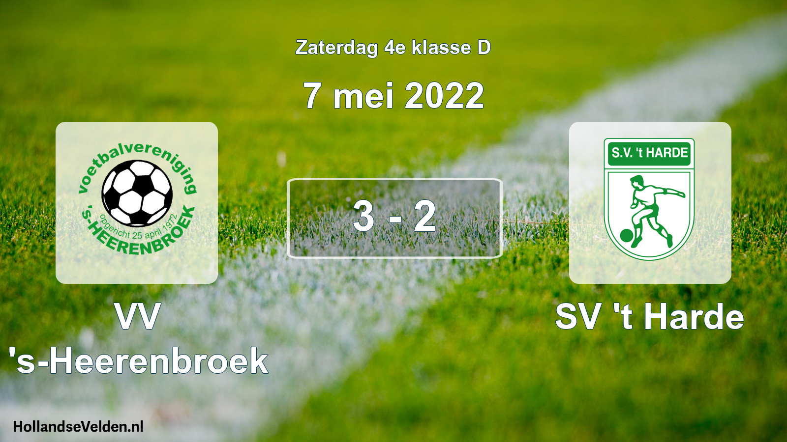 Gespeelde wedstrijd: VV 's-Heerenbroek - SV 't Harde 3 - 2 (7 mei 2022)