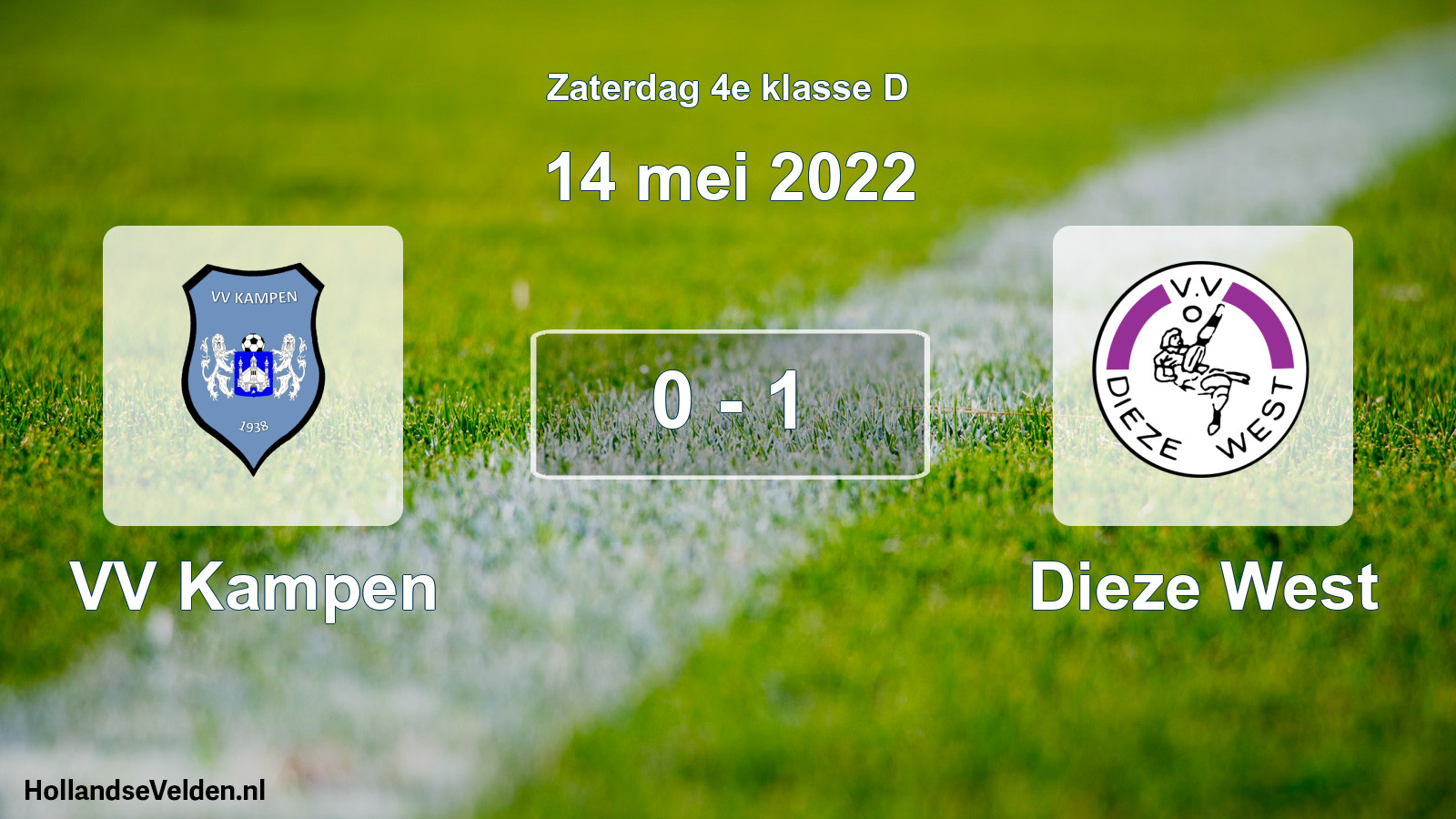 Gespeelde wedstrijd: VV Kampen - Dieze West 0 - 1 (14 mei 2022)