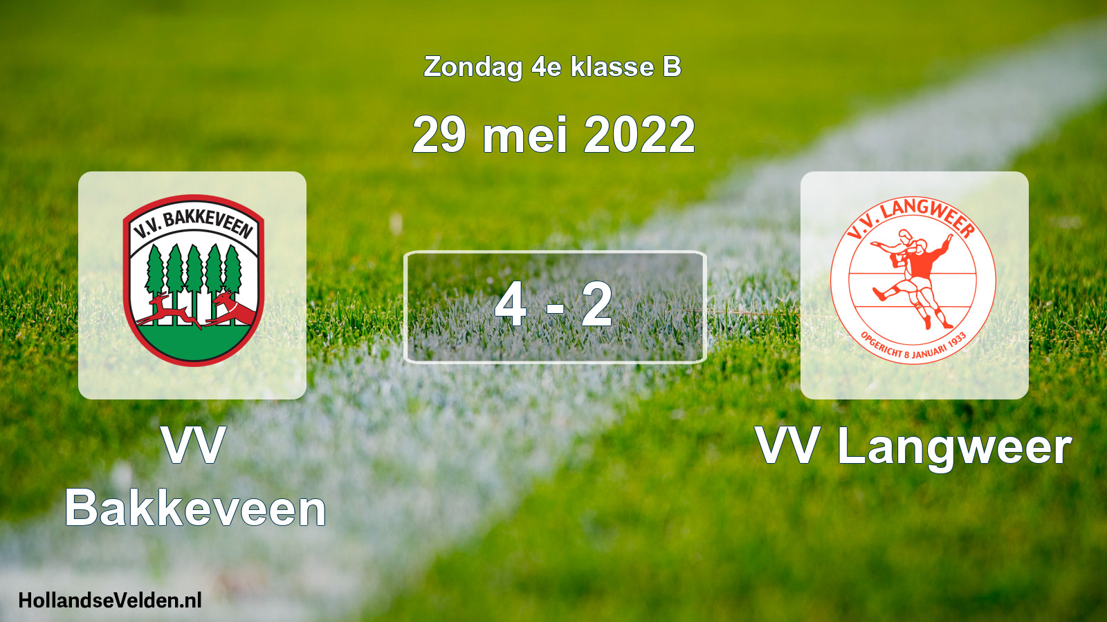 Gespeelde wedstrijd: VV Bakkeveen - VV Langweer 4 - 2 (29 mei 2022)