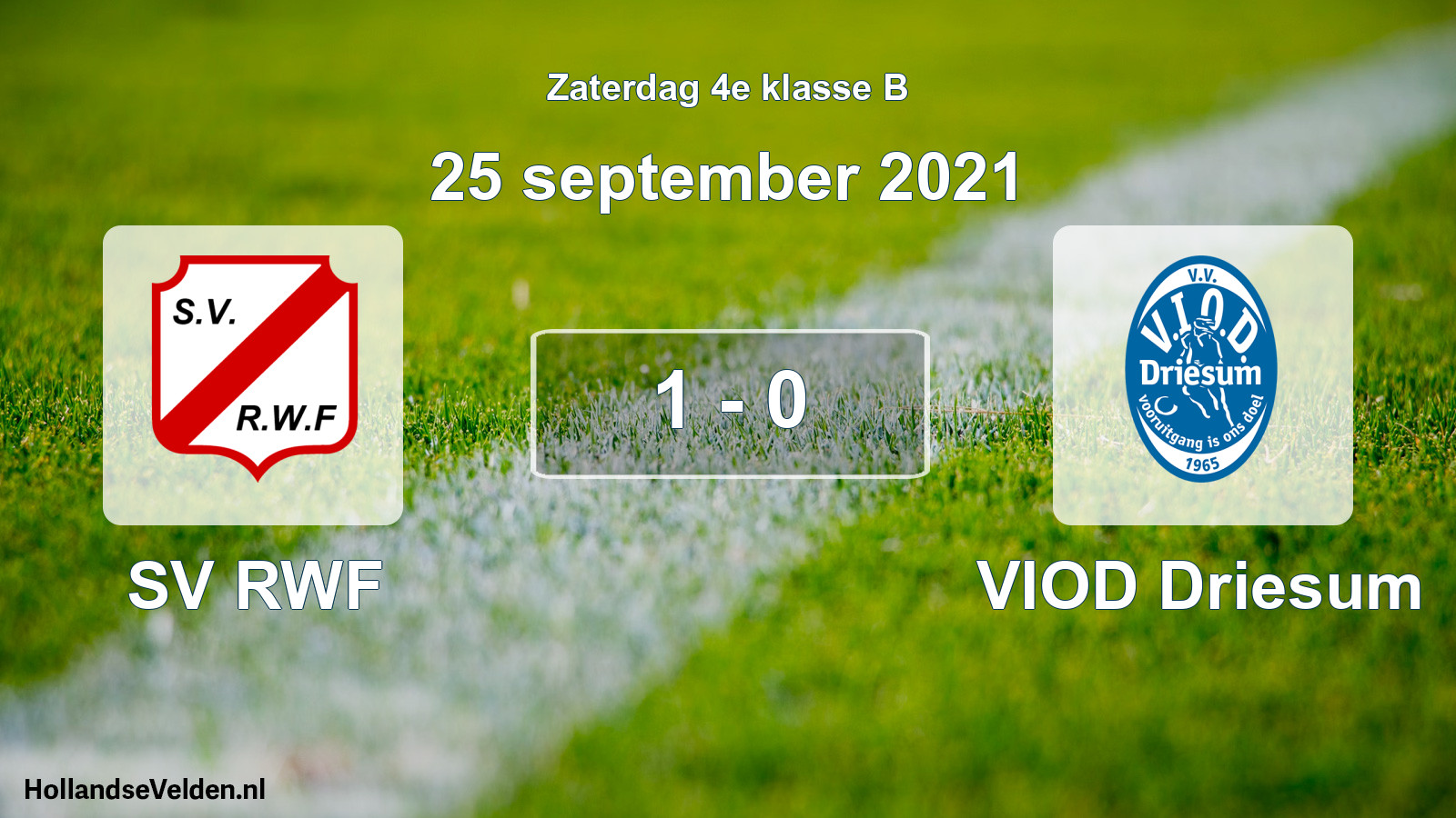 Gespeelde wedstrijd: SV RWF - VIOD Driesum 1 - 0 (25 september 2021)